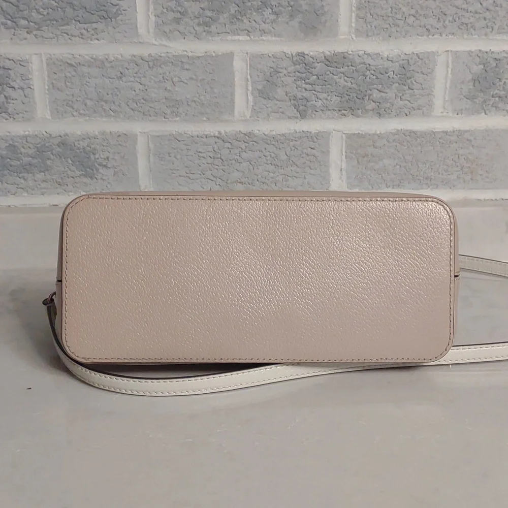 Kate Spade 100% Cow Leather Grove Street Carli Pink Cream White Satchel Handbag